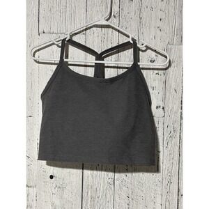 Beyond Yoga Women's Cropped Gray Racerback Activewear Tank Top Size L  NWT